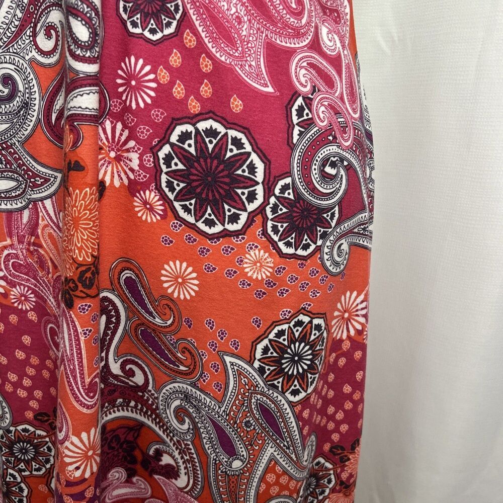 Prana Athletic Dress Women’s Medium Self Bra Fuchsia Orange Paisley Fit Flare - Picture 4 of 10